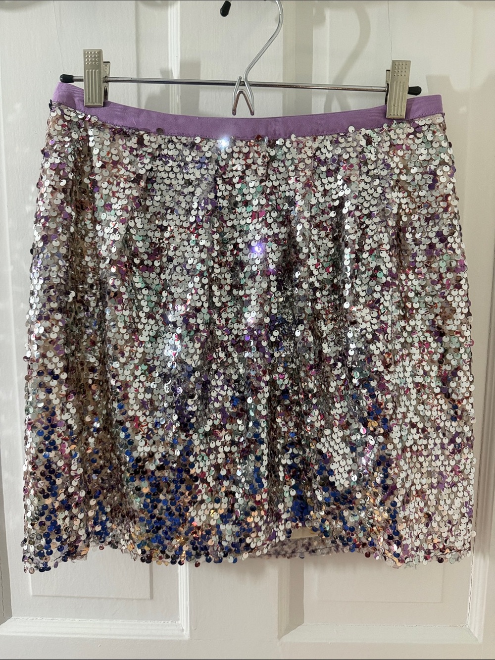 J. Crew Collection Lavender-Waist Iridescent Sequin Mini Skirt